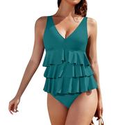 Mon Compte Maillot De Bain Femme 1 Pieces Col V Push Up Large Tenue Extérieur Pas Cher Maillot De Bain Bronzant Femme Gainant Outdoor Maillot De Bain Femme Une Pièce Vert Foncé XL