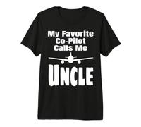 Mon copilote préféré m'appelle Oncle Pilot Funny Aviation Fly T-Shirt Haut de Gamme