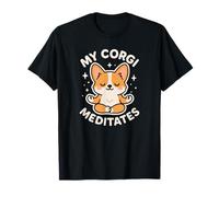 Mon Corgi Médite Chien Mignon Thème T-Shirt