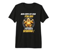 Mon Corps est celui d'un Dieu Bouddha Humour Ventre T-Shirt Haut de Gamme