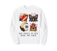 Mon Corps est ma Carte de Vie (Graphique de Tatouage) Sweatshirt