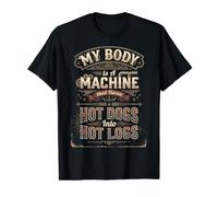 Mon Corps est Une Machine à Hot Dogs en Hot logs Funny Fast Food T-Shirt Graphique avec Valeur