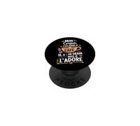 Mon Cousin comme Le Café - Cadeau Humour Café PopSockets PopGrip Adhésif