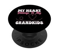 Mon cœur Appartient à la Grand-mère de Mes Petits-Enfants, à la fête des mères PopSockets PopGrip Adhésif