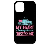 Mon cœur Appartient à Un Camionneur - Cute Love Trucker Wife Coque pour iPhone 12/12 Pro
