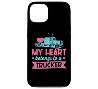Mon cœur Appartient à Un Camionneur - Cute Love Trucker Wife Coque pour iPhone 13