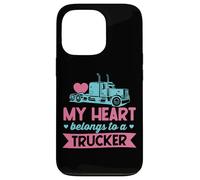 Mon cœur Appartient à Un Camionneur - Cute Love Trucker Wife Coque pour iPhone 13 Pro