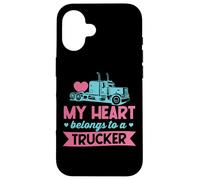 Mon cœur Appartient à Un Camionneur - Cute Love Trucker Wife Coque pour iPhone 16
