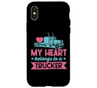 Mon cœur Appartient à Un Camionneur - Cute Love Trucker Wife Coque pour iPhone X/XS