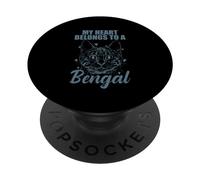 Mon cœur Appartient à Un Chat du Bengale PopSockets PopGrip Adhésif