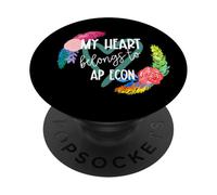 Mon cœur Appartient à Un Professeur d'économie d'AP Econ* PopSockets PopGrip Adhésif