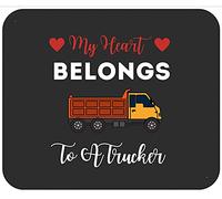 Mon Cœur Appartient À Un Routier - Une Femme De Routier Au Cœur Tendre Mouse Pad Confort Tapis De Souris Petit Mousepad pour Bureau Travail Ordinateur 25X30Cm
