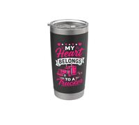 Mon cœur appartient à une femme camionneur, petite amie, amour Gobelet isotherme en acier inoxydable double paroi