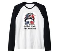 Mon cœur Appartient au Capitaine des Pompiers Manche Raglan
