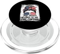 Mon cœur Appartient au Capitaine des Pompiers PopSockets PopGrip pour MagSafe