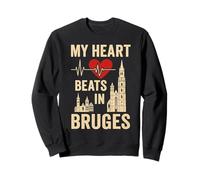Mon cœur Bat à Bruges, Belgium City Pride Sweatshirt