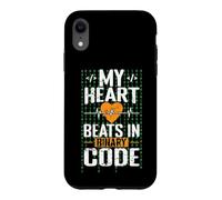 Mon cœur Bat en Code Binaire Coque pour iPhone XR