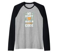 Mon cœur Bat en Code Binaire Manche Raglan