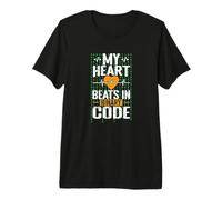 Mon cœur Bat en Code Binaire T-Shirt Haut de Gamme