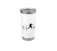 Mon cœur bat pour Karate Karateka ECG Gobelet isotherme en acier inoxydable double paroi
