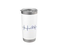 Mon cœur bat pour la natation Gobelet isotherme en acier inoxydable double paroi