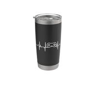 Mon cœur bat pour le Retro Gaming Gamer ECG Gobelet isotherme en acier inoxydable double paroi