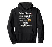 Mon cœur est à Prendre Fan Humour Saint Valentin Tee Sweat à Capuche