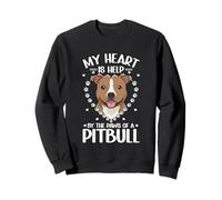 Mon cœur est aidé par les pattes d'un pitbull Sweatshirt