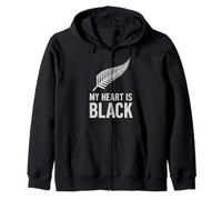 Mon cœur est entièrement Noir argenté Fern Sweat à Capuche