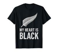 Mon cœur est entièrement Noir argenté Fern T-Shirt