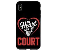Mon cœur est sur ce Terrain de Badminton Coque pour iPhone XS Max