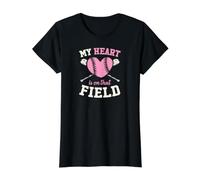 Mon cœur est sur ce Terrain de Baseball, Maman T-Shirt Graphique avec Valeur