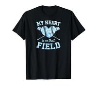 Mon cœur est sur ce Terrain de Baseball, Maman T-Shirt Graphique avec Valeur
