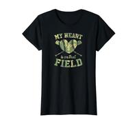 Mon cœur est sur ce Terrain de Baseball, Maman T-Shirt Graphique avec Valeur