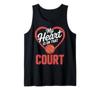 Mon cœur est sur ce Terrain de Basket Débardeur