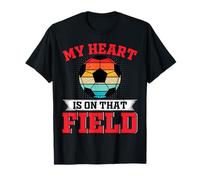 Mon cœur est sur ce Terrain, Jolie Maman de Football, Grand-mère, Femme, Fille T-Shirt