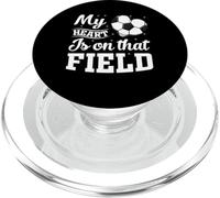 Mon cœur est sur ce Terrain Joueur de Football Maman de Football PopSockets PopGrip pour MagSafe