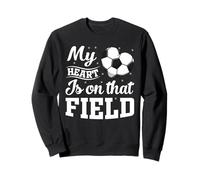 Mon cœur est sur ce Terrain Joueur de Football Maman de Football Sweatshirt