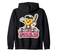 Mon cœur est sur ce Terrain, Maman de Softball, Maman fière, Maman Sweat à Capuche