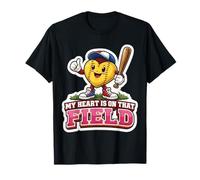 Mon cœur est sur ce Terrain, Maman de Softball, Maman fière, Maman T-Shirt