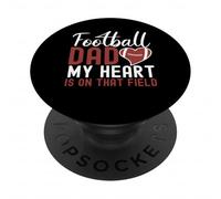 Mon cœur est tourné vers ce Terrain de Football, Papa PopSockets PopGrip Adhésif