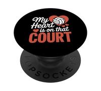 Mon cœur est tourné vers ce Terrain de Volley-Ball PopSockets PopGrip Adhésif