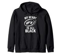 Mon cœur est Tout Noir argenté Fern Kiwi Sweat à Capuche