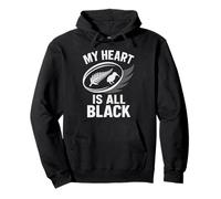 Mon cœur est Tout Noir argenté Fern Kiwi Sweat à Capuche
