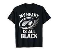 Mon cœur est Tout Noir argenté Fern Kiwi T-Shirt