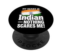 Mon cœur est Une Inde fière d'être Indienne PopSockets PopGrip Adhésif