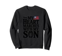 Mon Cœur Marche Avec Mon Fils 4 Juillet Sweatshirt