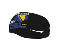 Mon cœur, mon pays, ma Bosnie-Herzégovine Bandeaux Hommes Femmes Antidérapant Évacuant la Transpiration Sport Bandeau pour Gym Basket-ball Yoga Bandeaux Cheveux