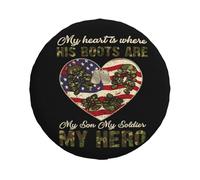Mon cœur Soldat Héros Amour Pneu de Rechange Coque portative personnalisée Souple étui Protecteur, pour Camion, Remorque, Les pneus, 17in