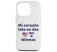 Mon cœur Tardif en Deux Langues US El Salvador Hearts Coque pour iPhone 13 Pro